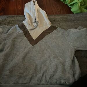 grey,beige and brown hoodie